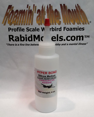 4oz bottle CLEAR RUBBER TOUGHENED SUPER GLUE -MEDIUM 500cps Cyanoacrylate CA 