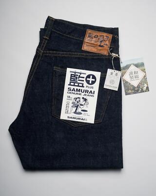 Pre-owned Samurai $442 18oz Indigo Ai-plus Selvedge Denim Regular Straight Jeans S500ax 33 In Blue