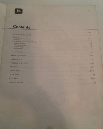 John Deere 37 farm loader OMW21300