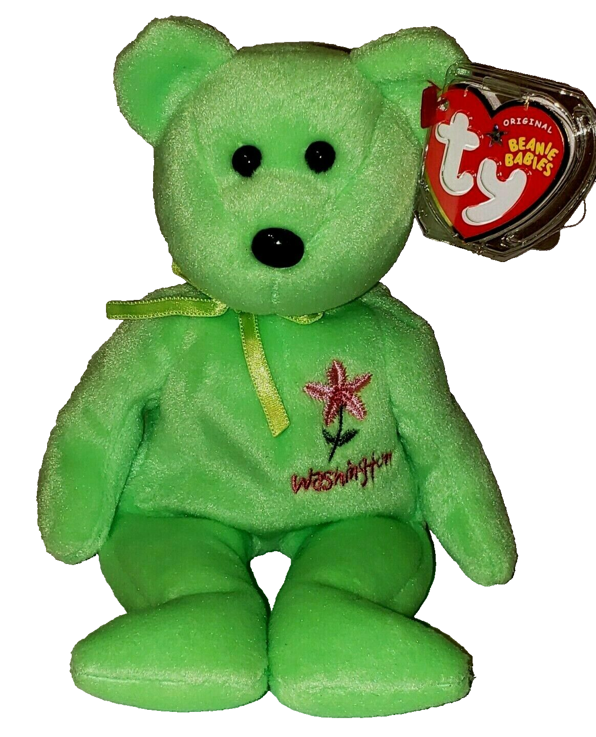 Ty Beanie Baby WASHINGTON RHODODENDRON Flower Bear (Show Exclusive