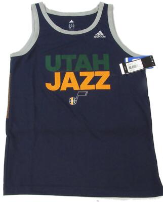 リ New Utah Jazz Mens Sizes M-L Blue Climalite Adidas Tank Top