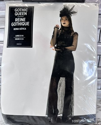 Gothic Queen Women's Halloween Costume Dress Witch, Vampire Large 12-14
