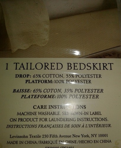 New Diamond Matelasse Collection Tailored Bedskirt Ivory - King Size 78