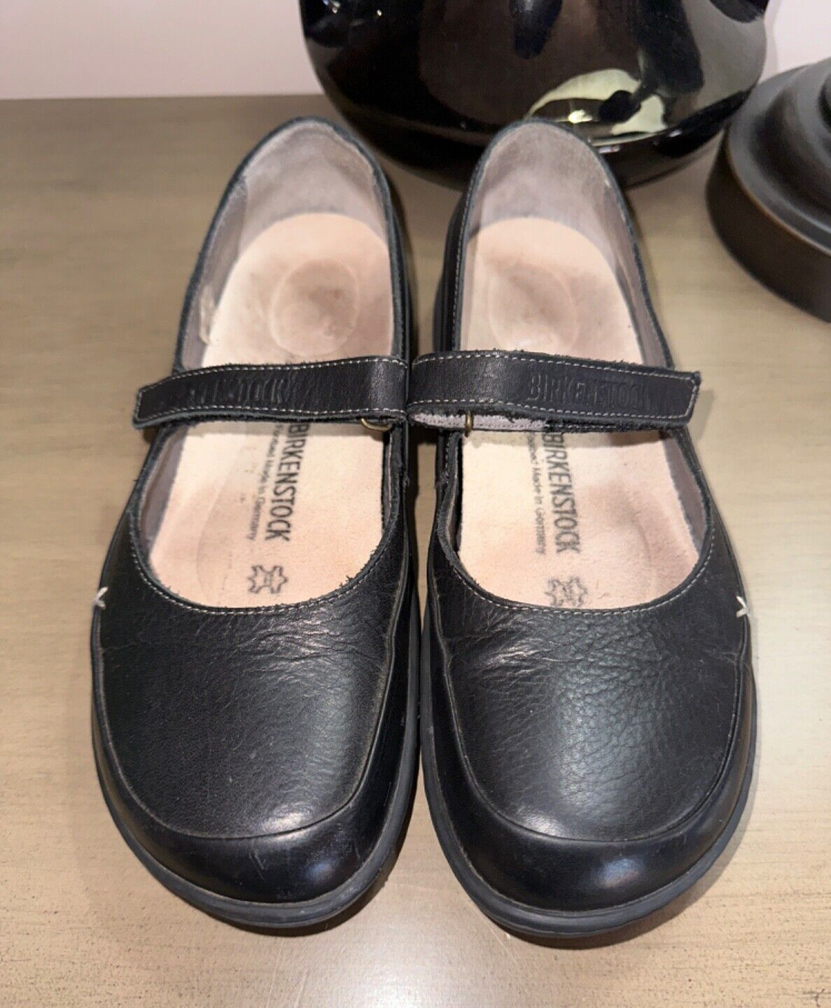BIRKENSTOCK Iona black leather mary janes shoes 39 US 8 M/N