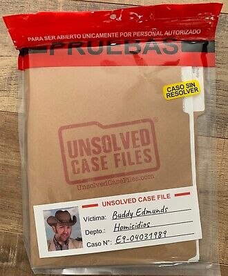 Unsolved Case Files Cold Case Murder Mystery Game BUDDY EDMUNDS Spanish Language