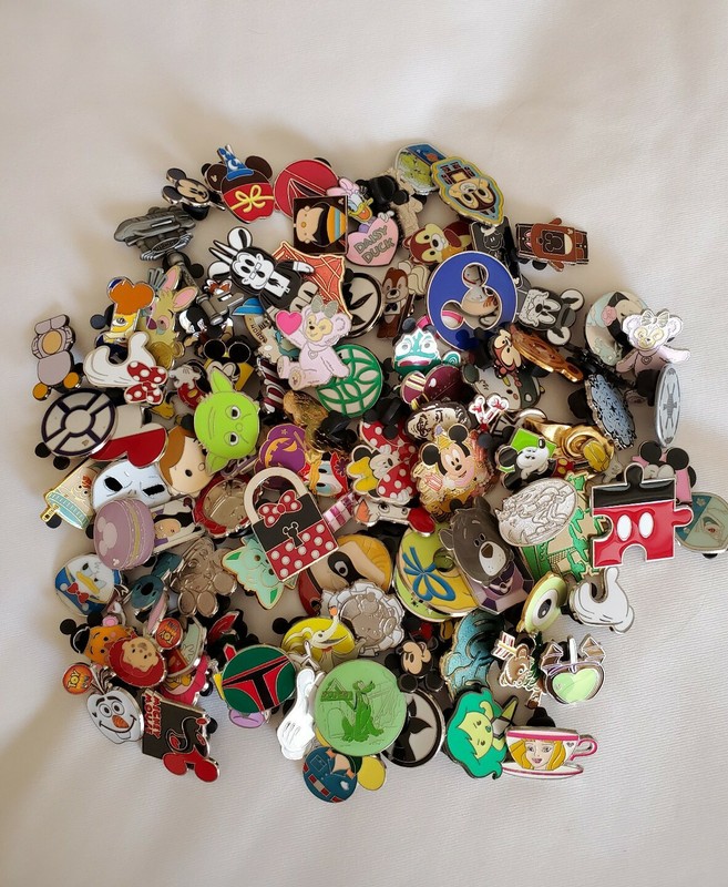 DISNEY TRADING PINS 50 LOT NO DOUBLES, HIDDEN MICKEY Free