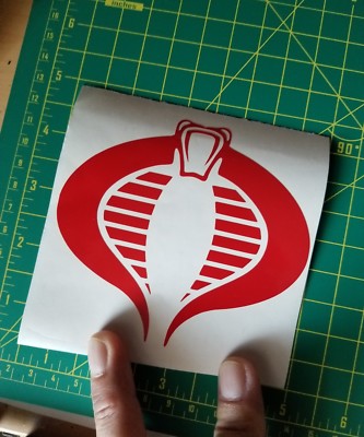 Cobra G.I. Joe Logo Emblem 4 Inch Vinyl Decal Sticker 1980s Color Choice 