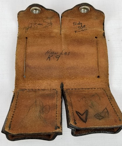 Vintage Police Revolver Ammo Belt Pouch Holster Oklahoma Leather Products K9