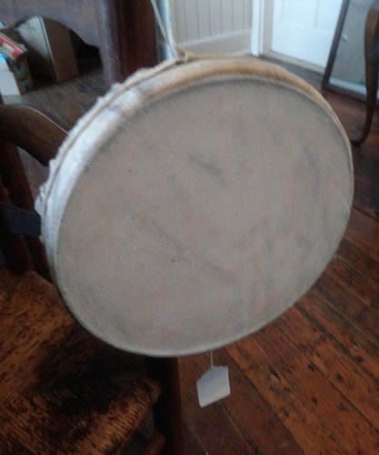 Native American Elk Deer Hide Hand Drum First Nation Sawrenko