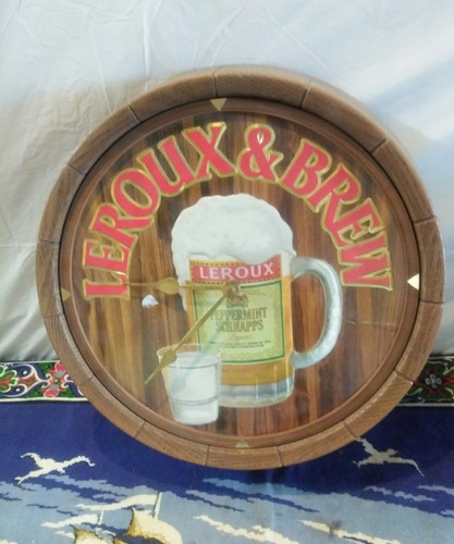 Old Fashion Vintage Leroux Brew Wood Framed Liqueur Clock Peppermint Schnappsのebay公認海外通販 セカイモン