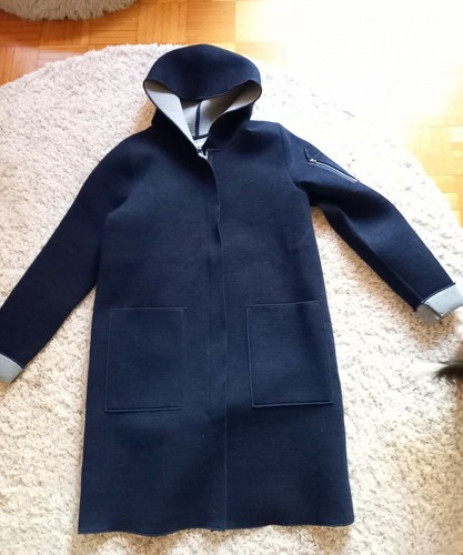 Tom Taylor lässiger Übergangs Parka Mantel dunkel blau grau Kapuze 42 44 NEU 
