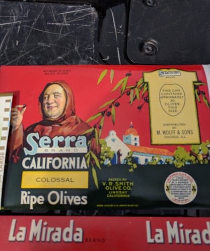 New Old Stock Olive Can Labels Vtg