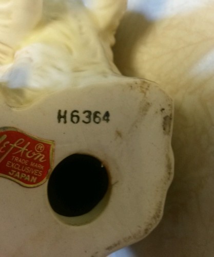 LEFTON CHINA #H6364 ORANGE/WHITE WITH BLUE EYES KITTY-MADE'46-52.NICE!