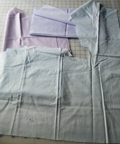 vtg Fabric Dotted Swiss lot small remnants for crafts or doll clothes