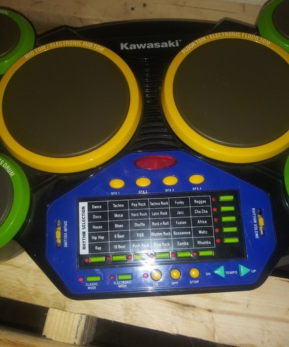 KAWASAKI MEGA DIGITAL ELECTRONIC DRUM SET (TESTED WORKING)