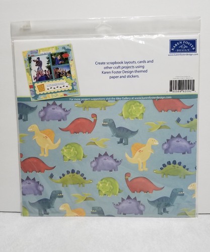 karen foster dinosaur scrapbook kit paper stickers 12 x 12 roar