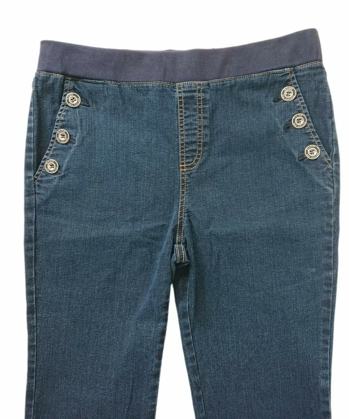 Womens Dark Blue Cropped Denim Jeans 