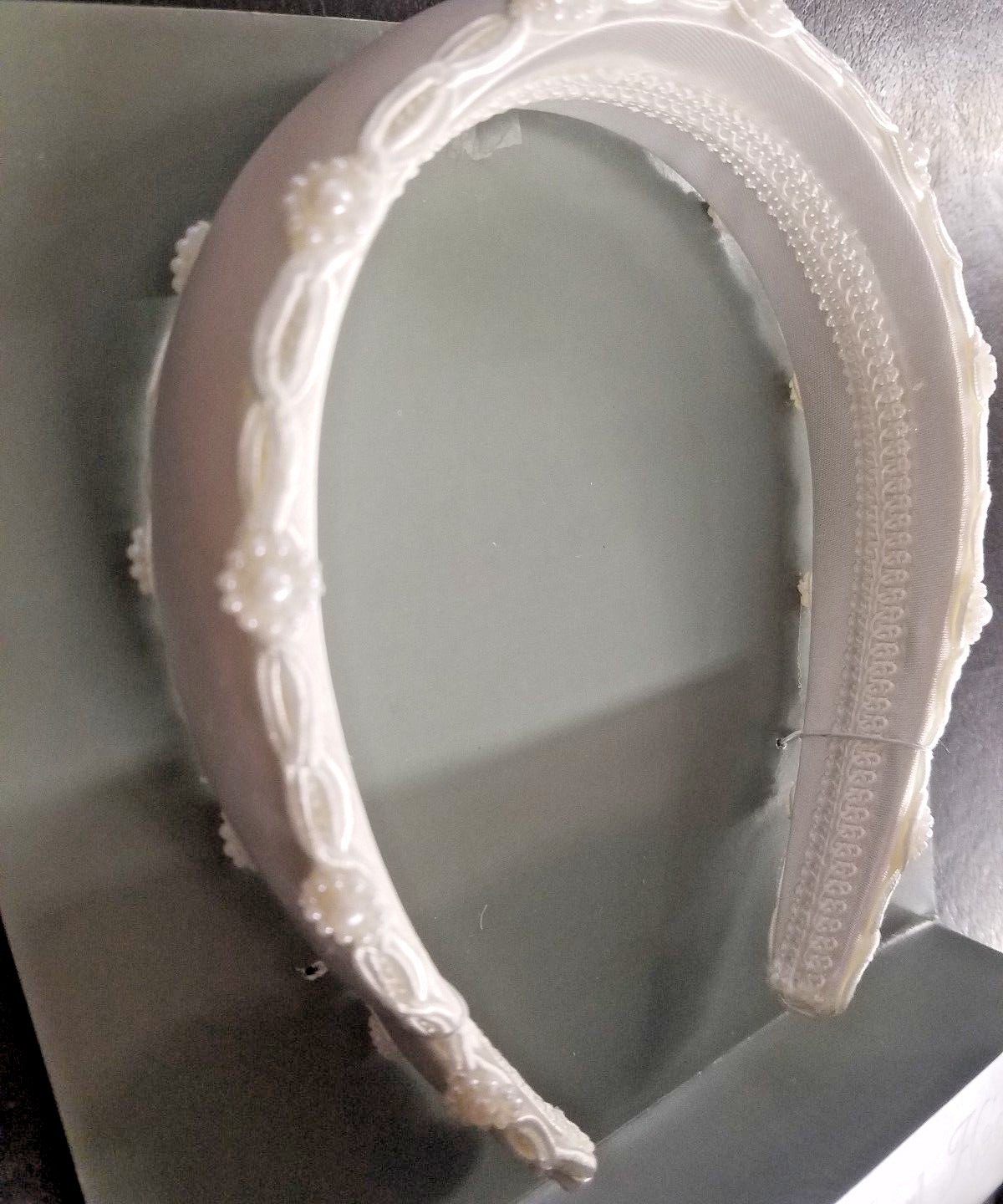 2 Wilton Satin Pearl Wedding Bridal Headband Bridesmaid Formal FREE SHIPPING