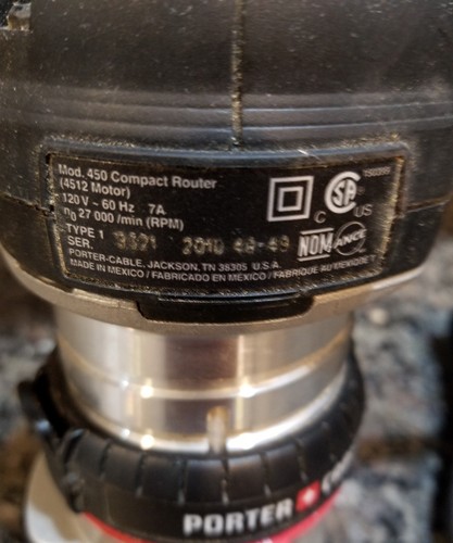 Porter Cable Model 450 Compact Router Woodworking Power Tool