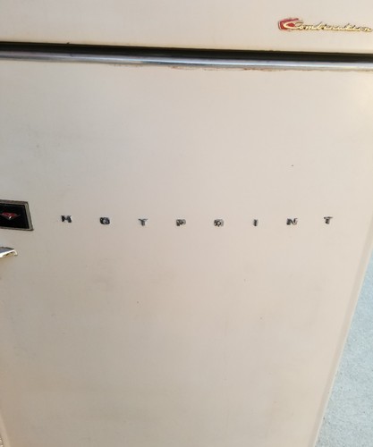 Vintage Mid Century Modern Hotpoint 2 Door Refrigerator & Freezer Retro Works!!