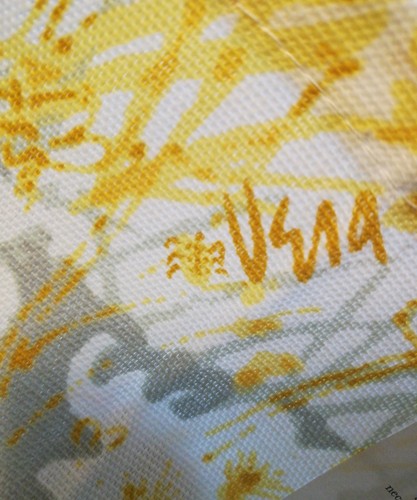 NEW Lot of 7 Vera Gray and Yellow Floral Napkins Cornflower Cotton poly Blend