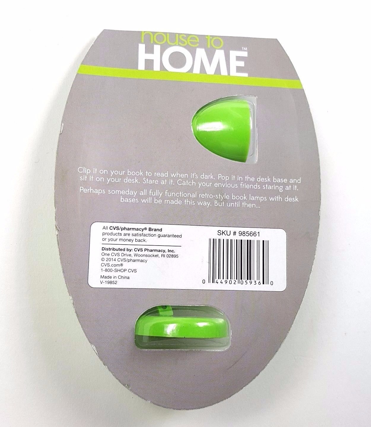 Smart Book Light Retro Lamp Reading Bookworm Clips to Book / Sits on Desk Green