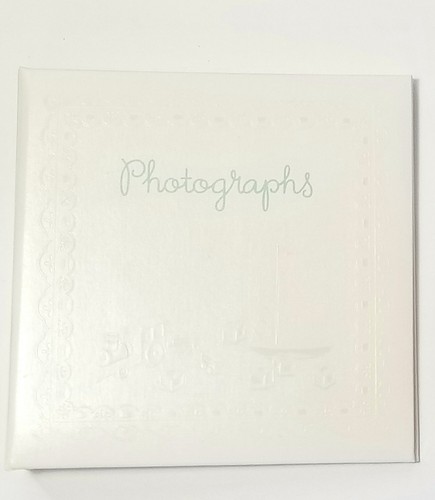 CR Gibson OUR BABY Photo Album Trains Boats Embossed 3 Ring Binder 4x6 Pocket
