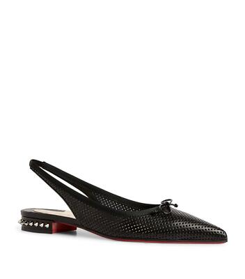 Christian Louboutin HALL SLING Spike Studded Leather Flat