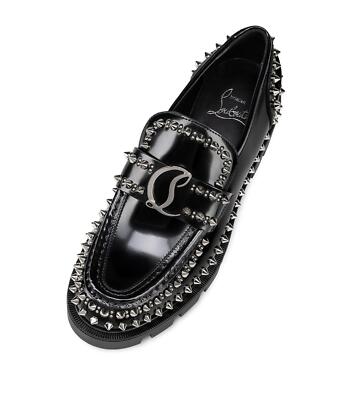 Christian Louboutin CL MOC LUG SPIKES FLAT Leather Loafers