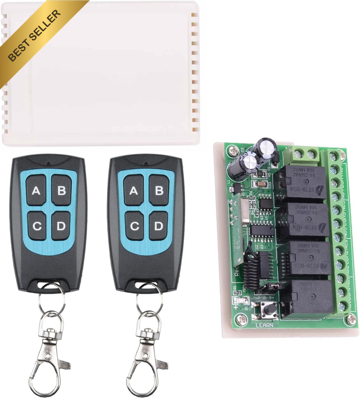 DC12V RF Wireless Remote Control Switch 433Mhz 10A Universal 4-Channel Remote Re