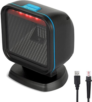 New QR 1D 2D Desktop Barcode Scanner Hands-Free USB Wired Barcode Scan Fast Ship