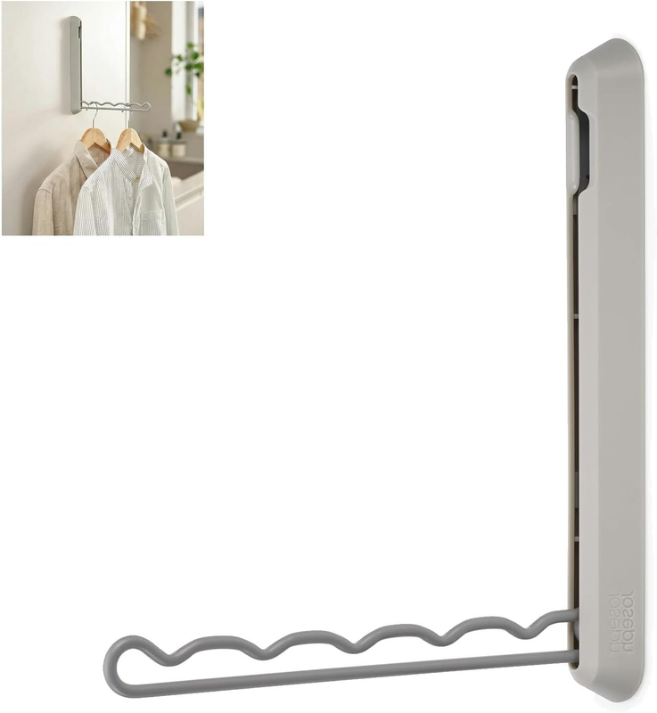 1-Pack Gray Foldable over the Door Drying Rack, Wall Mounted Collapsible Laundry