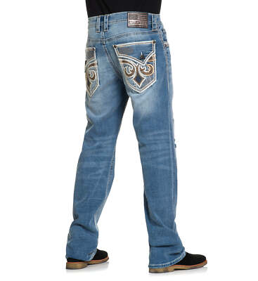Affliction Men's Denim Jean Blake Luke Inseam 34" Biker Skull Y2K