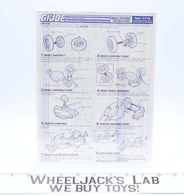 Ninja Lightning 1992 ORIGINAL Instructions/ Blueprints G.I. Joe Action Figure