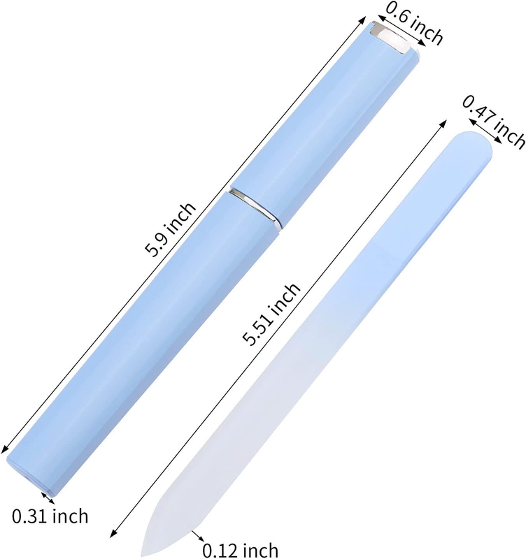Glass Nail File 3 Pack for Natural Nails, Crystal Fingernail Files with Case Etc