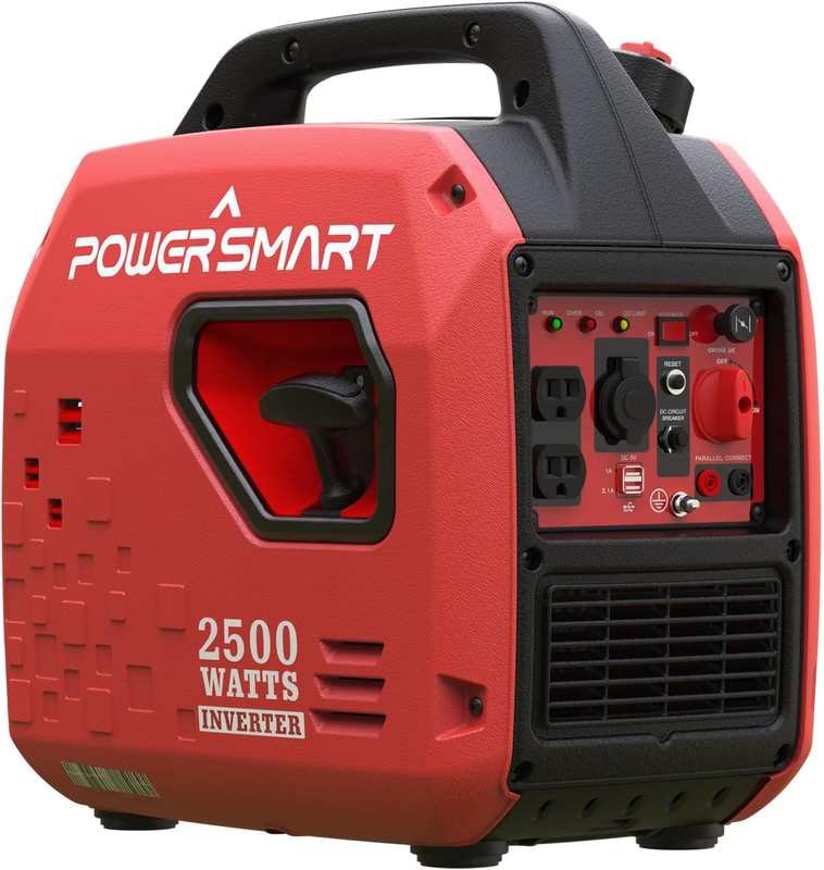 2500-Watt Gas Powered Portable Inverter Generator, Super Quiet for Camping, Tail