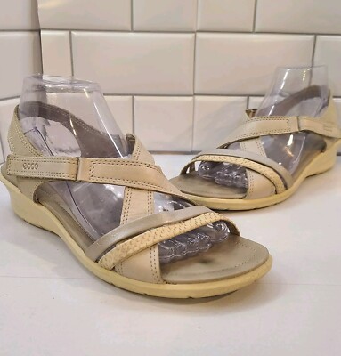 Ecco Felicia Womens 8-8.5 EUR 39 Stone Beige Nuetral Strappy Sandals 
