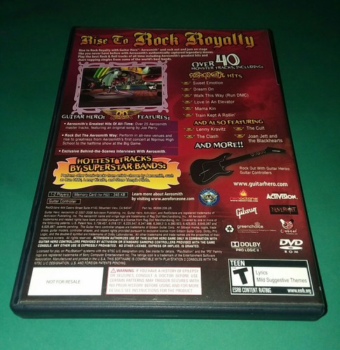 PS2 Guitar Hero Aerosmith | AC DC Live Rock Band Rated Teen Video Games Lot of 2