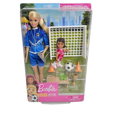 Barbie You Can Be Anything - Barbie Soccer Coach Playset - Net and ball included