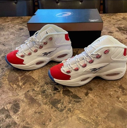 【iversonno9999】✨♥ Reebok Iverson Question Mid White Red Toe 25th Anniversary