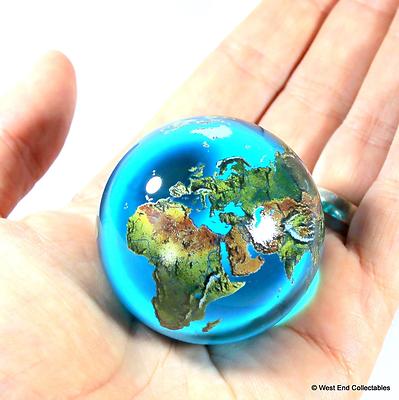Massive 50mm (2'') AQUA CRYSTAL Planet Earth Globe Marble - Orrery Solar System