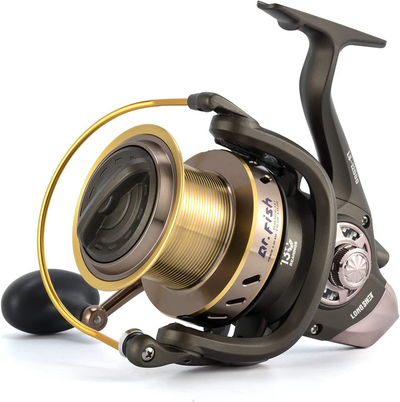 Dr.Fish Long Shot Spinning Reel, Saltwater Fishing Reel 12000 Surf Fishing Reel,
