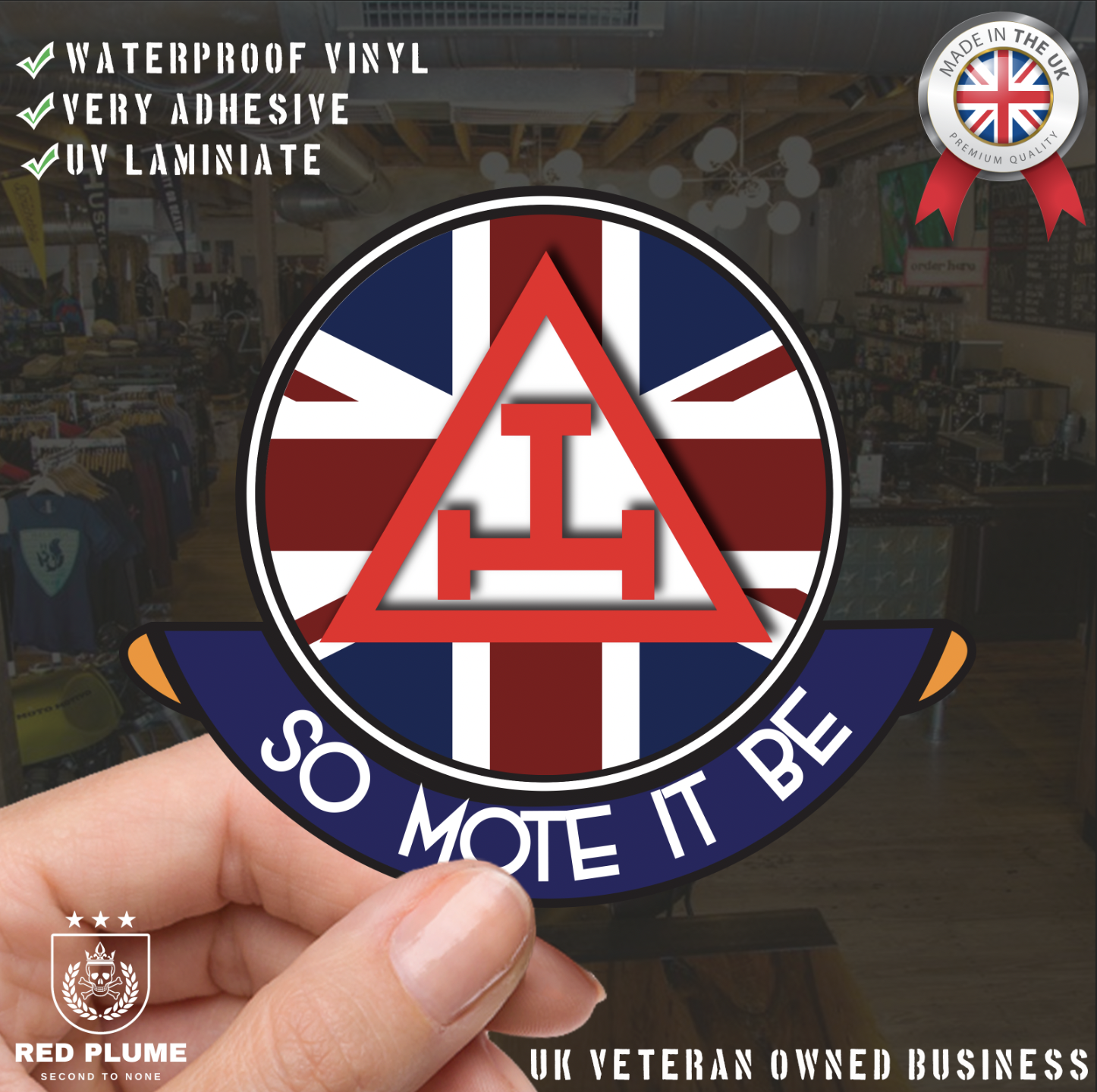 Masonic Car Decal – 10cm - Holy Royal Arch on Union Jack - Picture 1 of 4