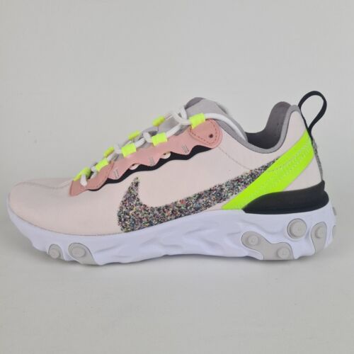 Nike React Element 55 PRM Pink Green Sneakers Women Running CD6964 600 Size 6.5 - Picture 2 of 12