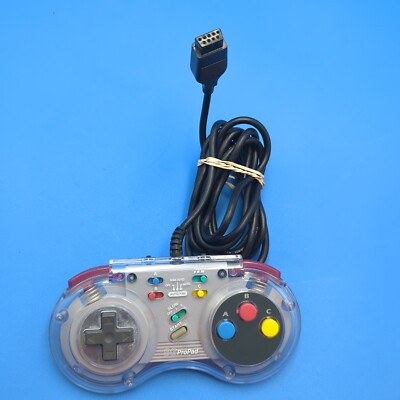 Sega Genesis SG ProPad SGProPad Clear Controller Pad w/ Slow & Turbo - Tested!