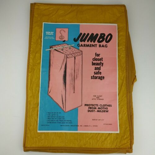 Vintage Jumbo Garment Bag Dress Closet Attic Storage Yellow Taiwan