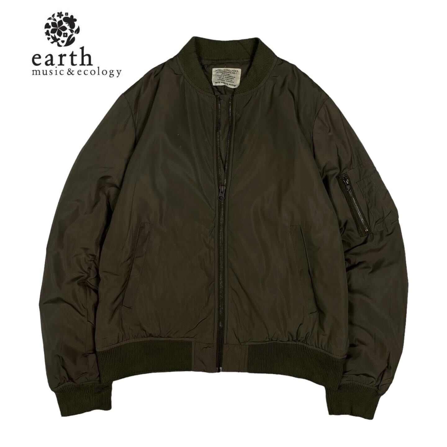 Earth Music Ecology Jacket Bomber MA-1 Mens Army Military Earth Music Ecology Jacket Bomber MA-1 Mens Army Military
