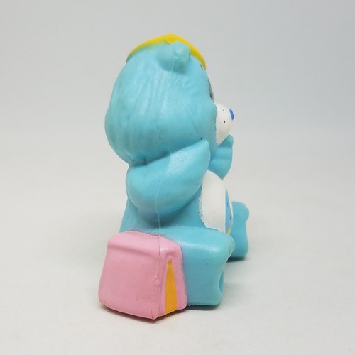 Vintage Care Bears Bedtime Bear with Hat and Book PVC Figure 1983 Miniature Mini