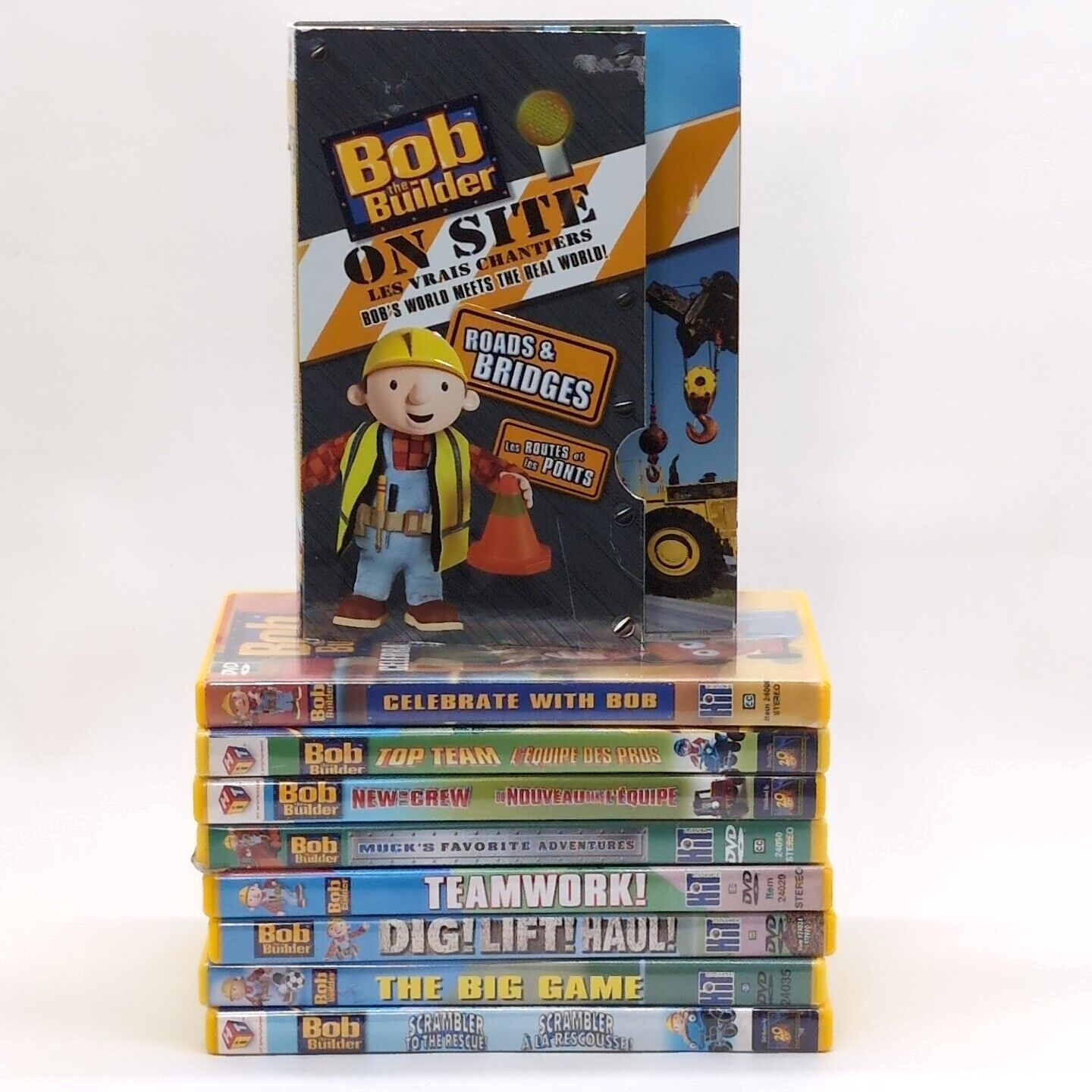 Bob The Builder DVD Lot of 9 - Dizzy Lofty Roley Muck Scoop