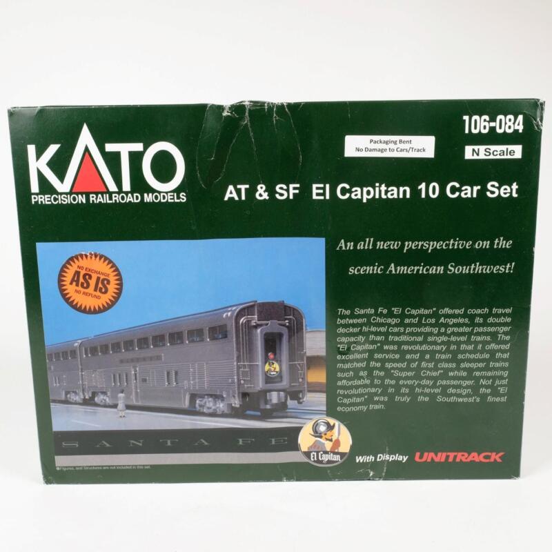 KATO N Scale Santa Fe AT & SF El Capitan 10 Car Passenger Set w/ Track 106-084